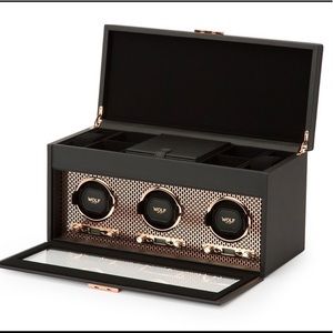 WOLF Axis Triple Watch Winder with Storage -Copper